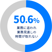50.6% 業務に追われ業務の見直しの時間が取れない